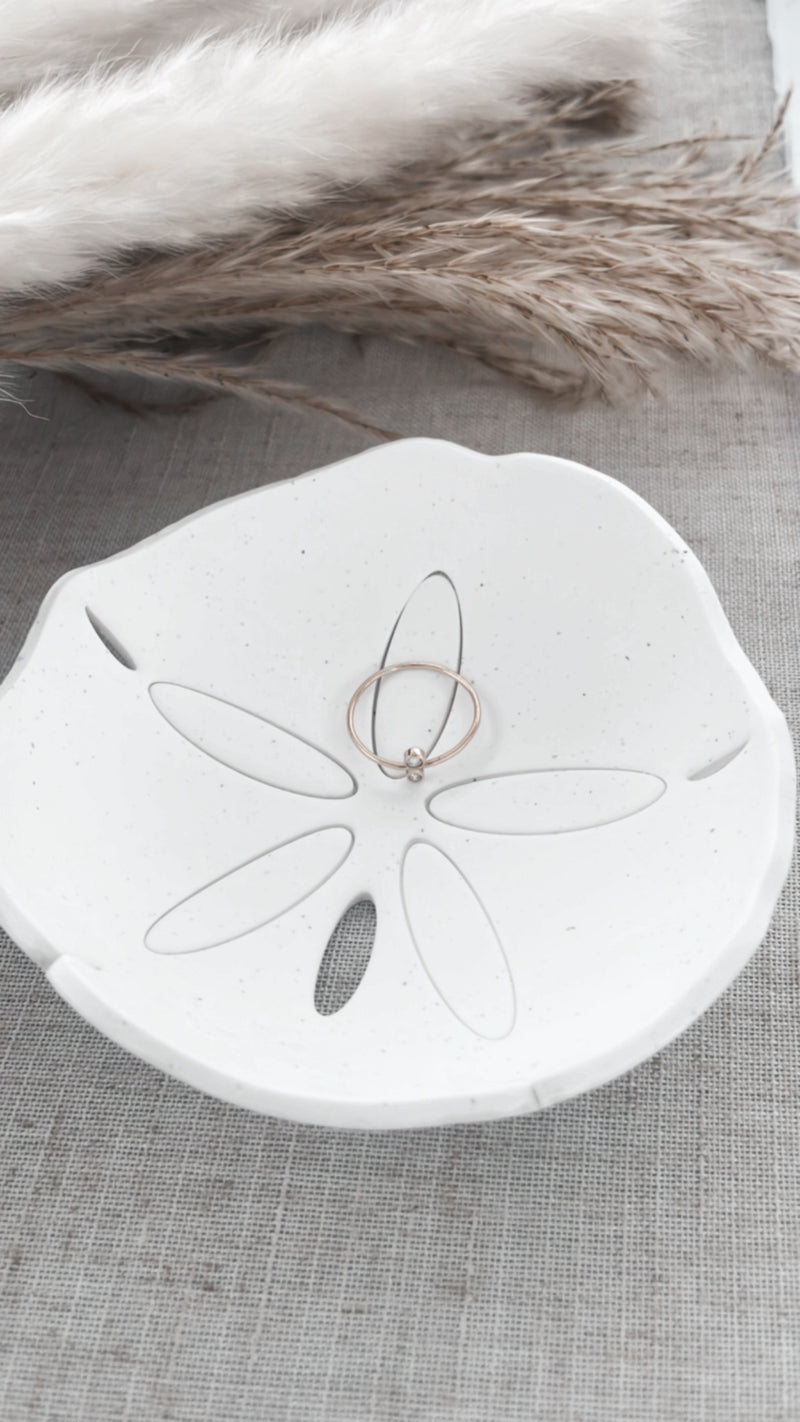 Sand dollar trinket dish
